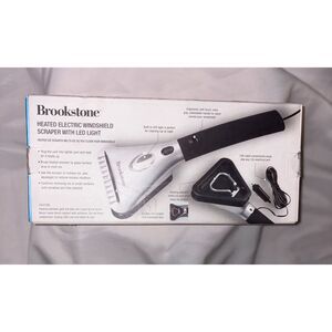 Brookstone Heated Electric Windshield Ice Scraper with LED Light Car Defroster